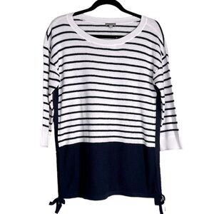 Talbots Blue & White Striped Knit Crew Neck Sweater Size Small New with tags!